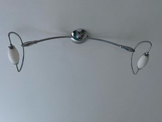 Lampadario moderno argento e bianco