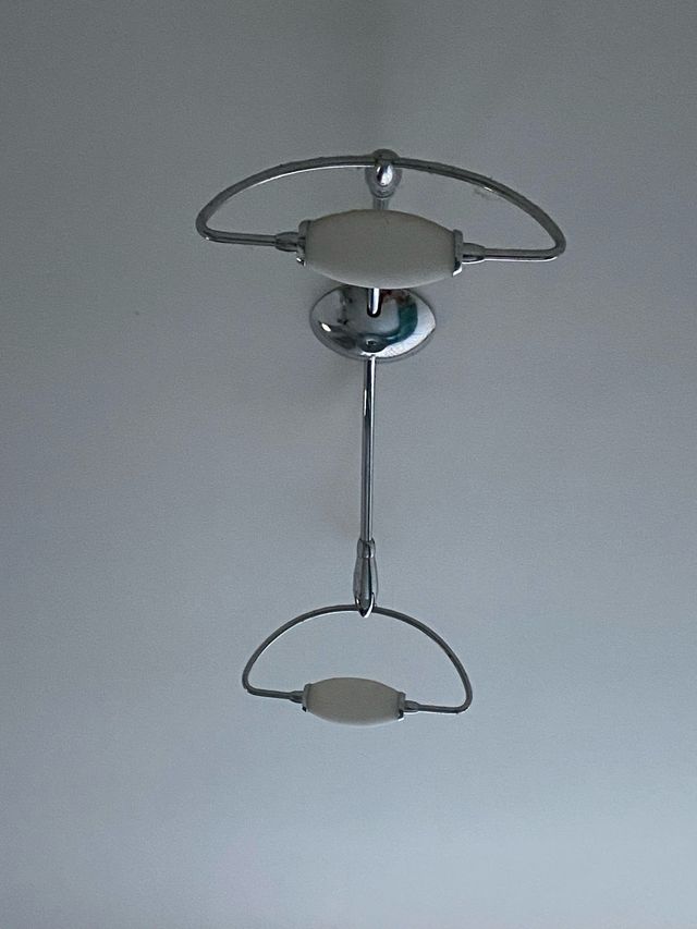 Lampadario moderno argento e bianco