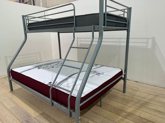 Litera Matrimonial Gris y Roja