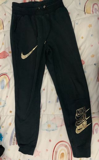 Pantalón Nike Chándal Negro Dorado