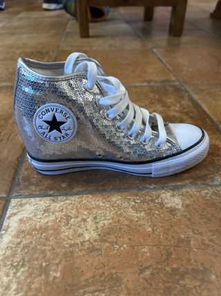 Botas Converse All Star Lentejuelas Plata