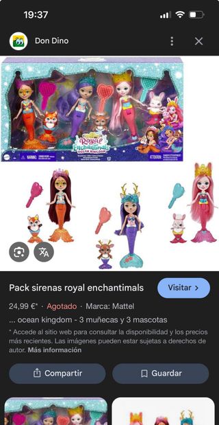 Pack 3 Muñecas Sirenas Enchantimals