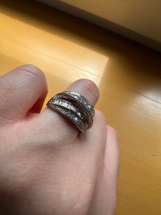 Anillo Mujer Brillo Circonita Cúbica Plateado