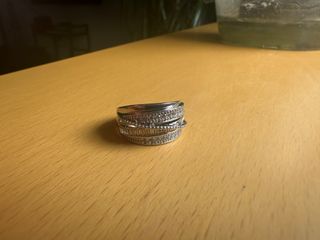 Anillo Mujer Brillo Circonita Cúbica Plateado