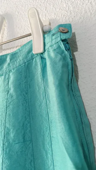 Falda Seda Salvaje Turquesa TALLA L