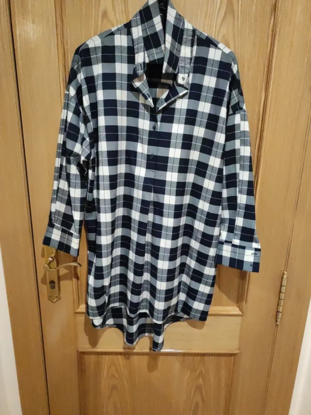 Camisa larga tipo vestido cuadros