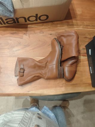 Botas de Piel Marrones Massimo Dutti
