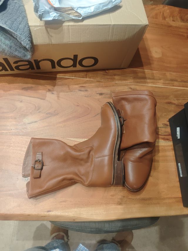 Botas de Piel Marrones Massimo Dutti