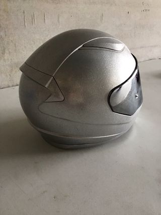 Casco integral plateado
