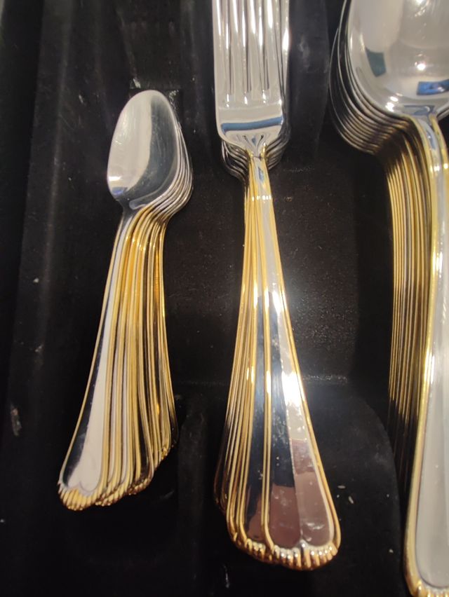 Cubertería Zanetti Acero Inox Baño Oro