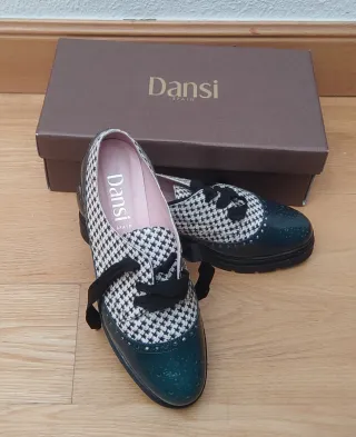 Zapatos Dansi Negro y Verde Talla 38