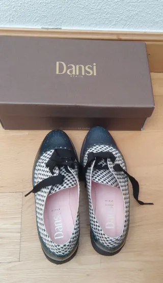 Zapatos Dansi Negro y Verde Talla 38