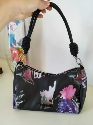 Borsa Desigual floreale nera multicolore
