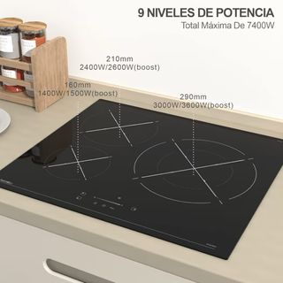 Placa Inducción 60cm 3 fuegos