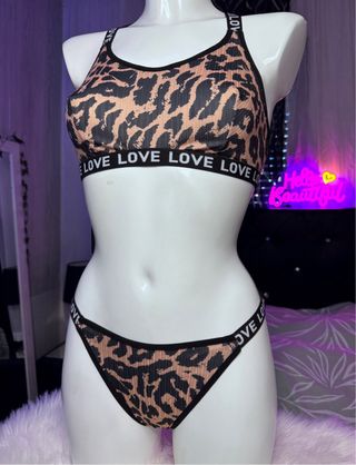 Conjunto Lencería Animal Print Talla L