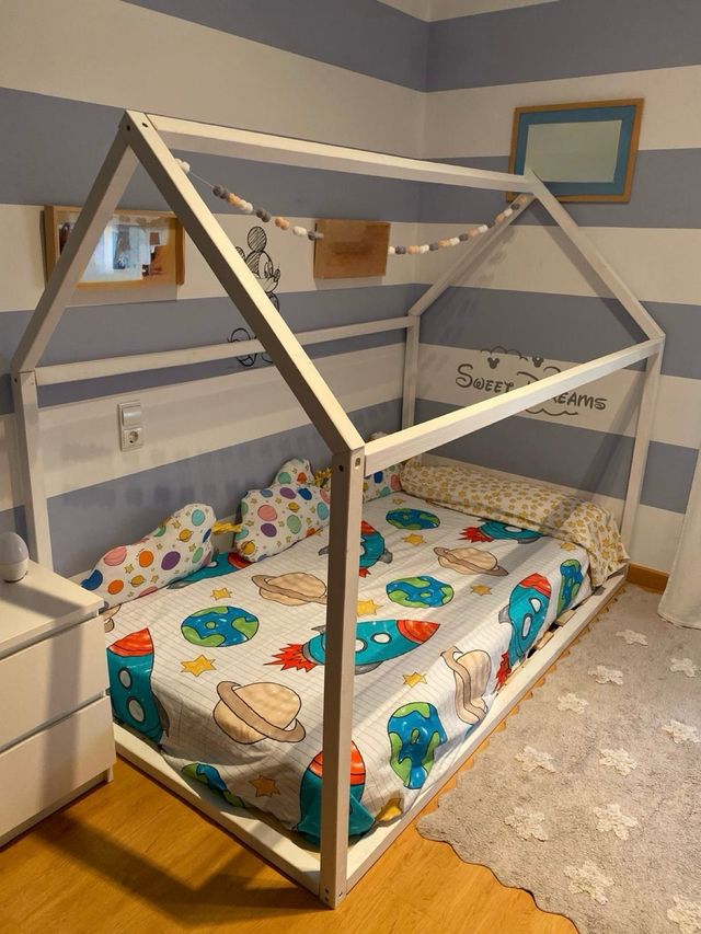 Cama Montessori Blanca Madera