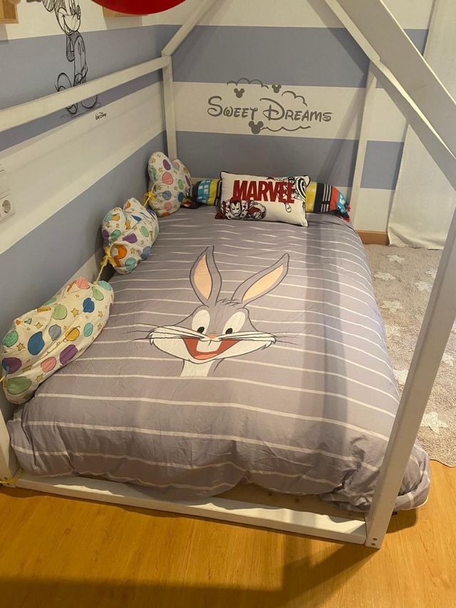 Cama Montessori Blanca Madera