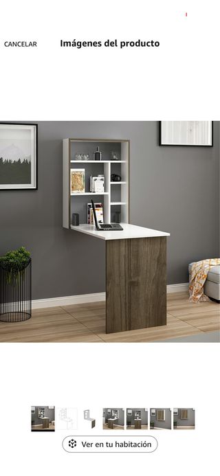 Mesa Plegable Blanca y Marrón, 1 mes de uso.