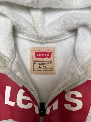 Chaqueta Sudadera Levi's Bebé Gris Roja