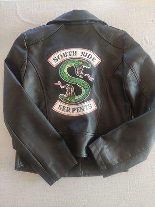 Chaqueta Cuero Sintético Negra Riverdale