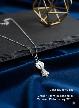 Collar Virgen del Pilar Plata de Ley 925