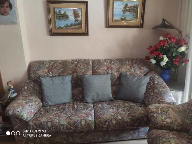 Mueble de salón madera y cristal