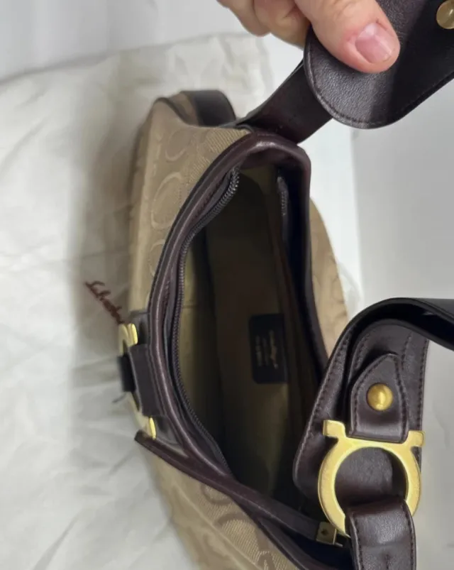 Bolso Salvatore Ferragamo Beige Marrón