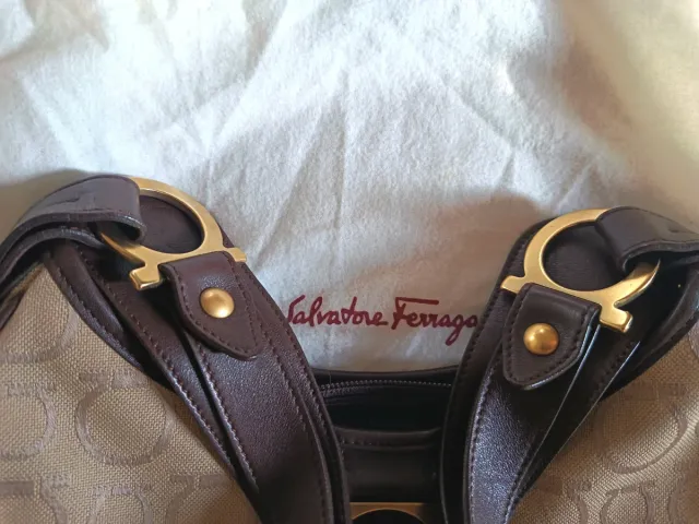 Bolso Salvatore Ferragamo Beige Marrón
