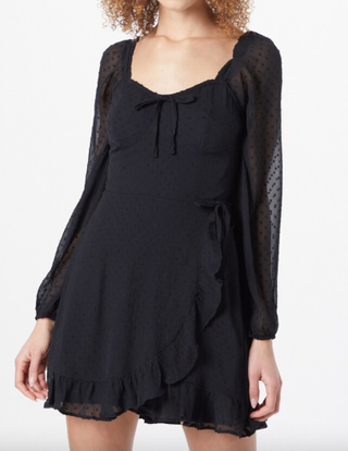 Abito elegante Hollister nero con maniche lunghe