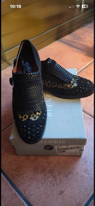 Zapatos Café Noir Piel Ante Mujer Talla 39