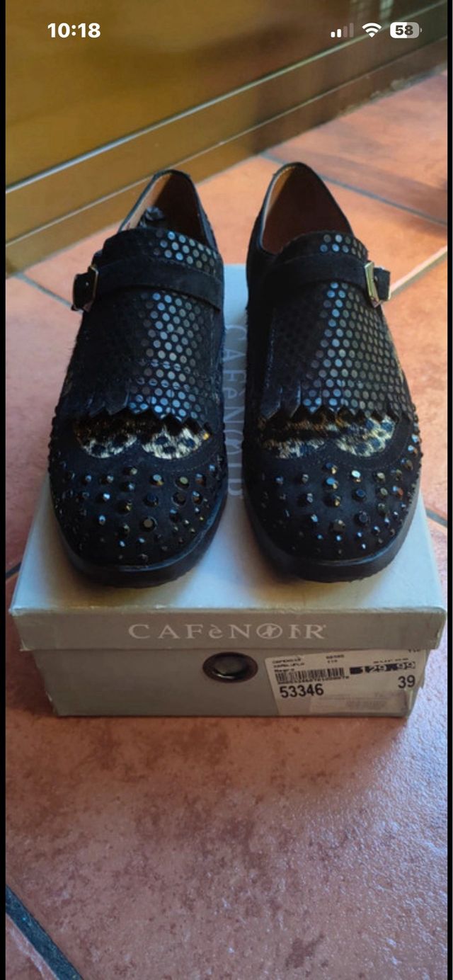 Zapatos Café Noir Piel Ante Mujer Talla 39