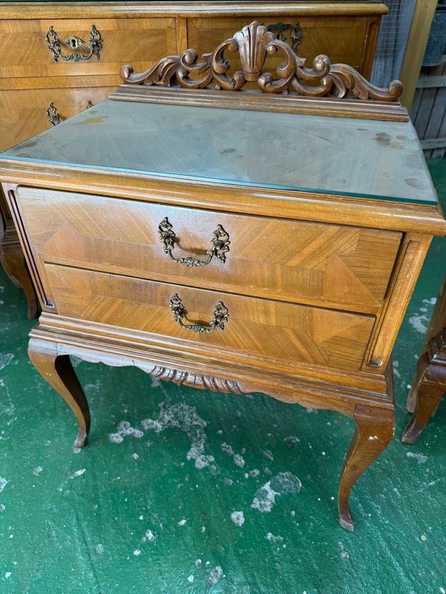 Dormitorio completo madera y cristal