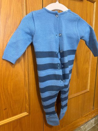 Enterizo peto mono de lana azul