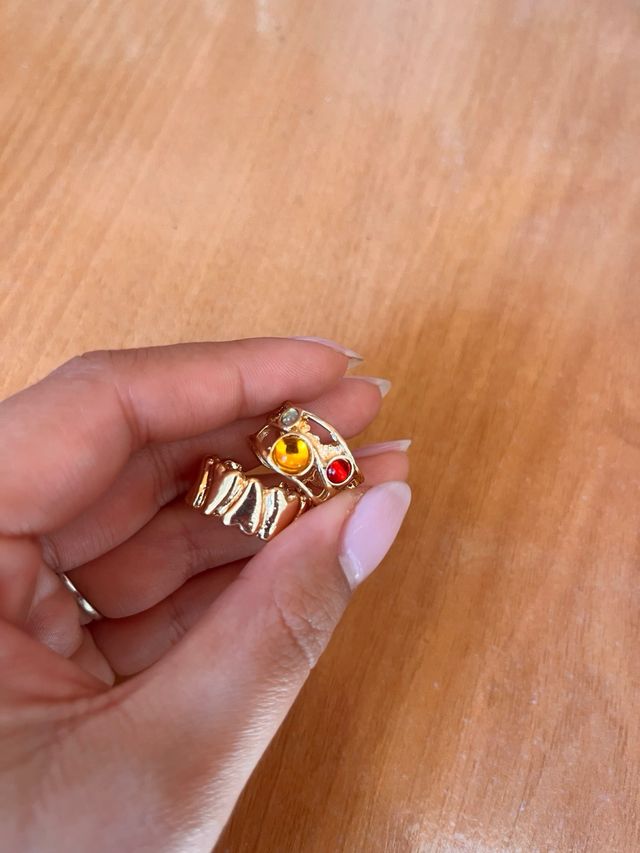 Lote 5 Anillos Dorados Ajustables