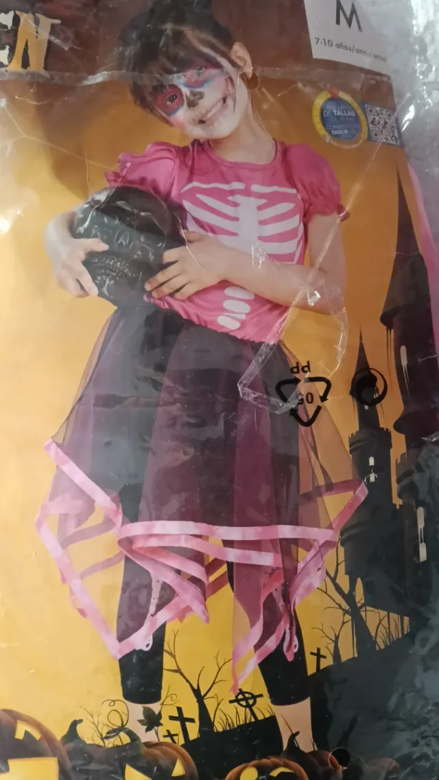 Disfraz esqueleto niña talla 7-10años