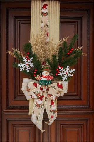 Ghirlanda Natale con Pupazzo di Neve  Fuori porta.