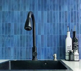 Azulejos Adhesivos Azul Cocina Baño, packs de 10