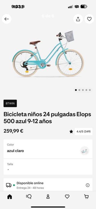 Bicicleta azul BTWIN