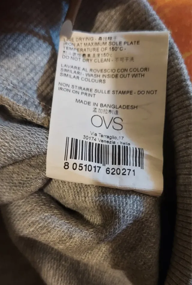 Felpa donna OVS, Tg S grigio melange.