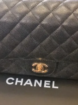 Borsa Chanel Classica Flap Pelle Nera Oro