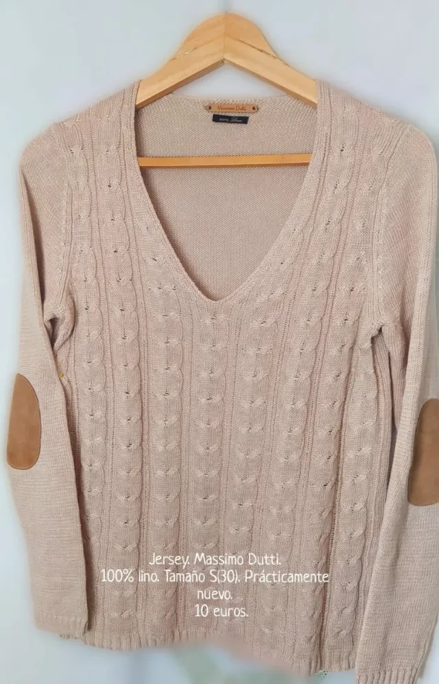 Jersey Massimo Dutti Lino Beige Talla S