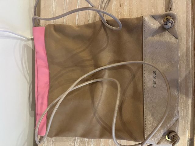 Mochila Mimique Piel Beige y Rosa