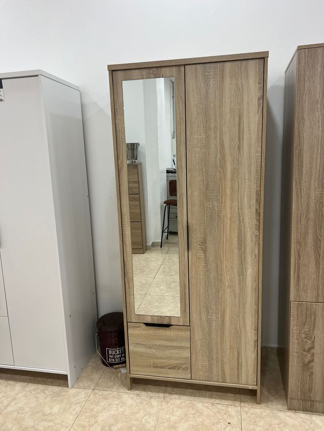 Armario 2 puertas cajón y espejo