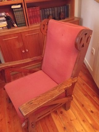 Sofá vintage madera y tela