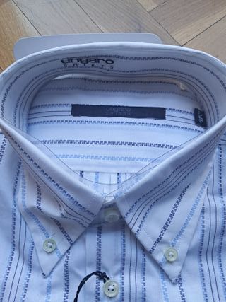 Camisa Ungaro Talla XL Rayas Azules y Blancas