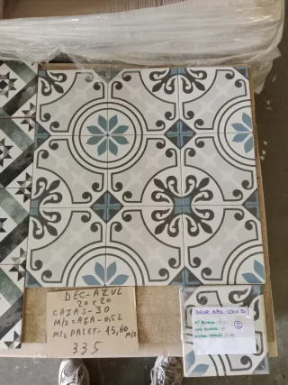 Suelo/azulejo imitación hidráulico decor azul