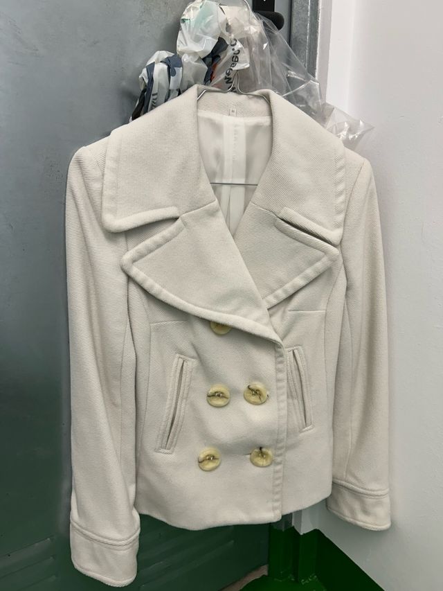 Abrigo paño blanco T38