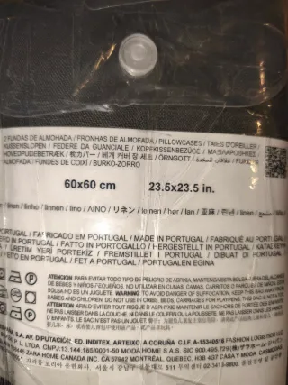 Zara Home 2 federe lino grigie