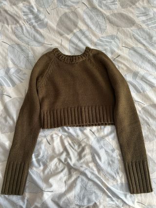 Jersey punto corto verde oliva talla M