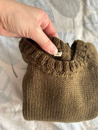 Jersey punto corto verde oliva talla M